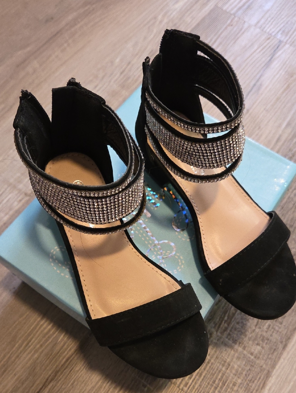 Girls Rhinestones Block Heels - Picture 2 of 6